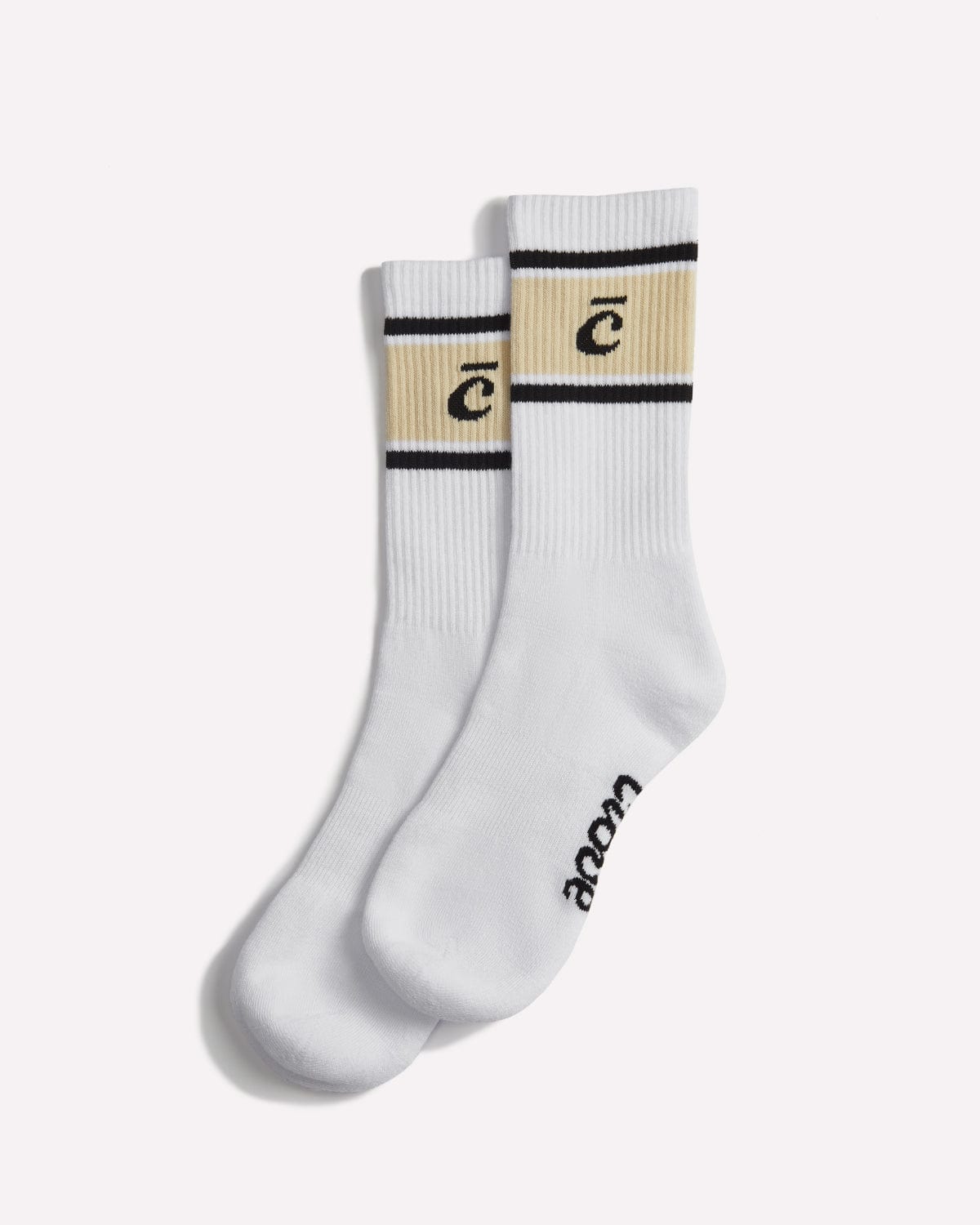 Crew Socks – White / Sand Retro Stripe