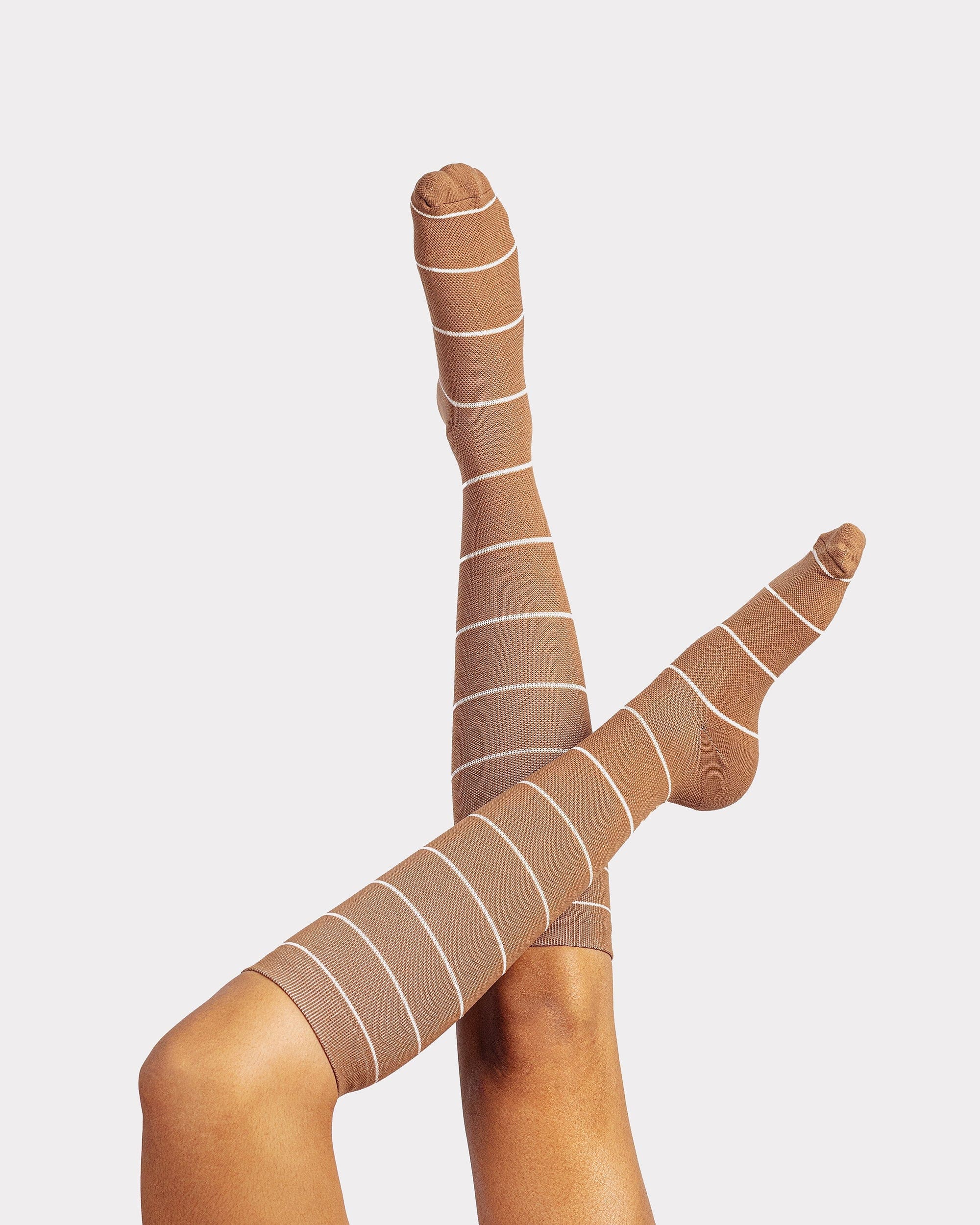 Compression Socks – Mocha Stripe